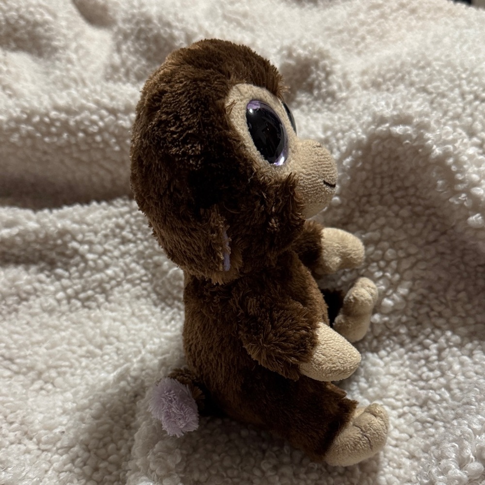 Ty Brown and Purple Coconut the Plush Monkey Stuffed Animal - Picture 4 of 5